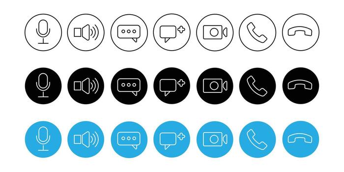 Communication icons set isolated on white background for web and mobile app design vector
