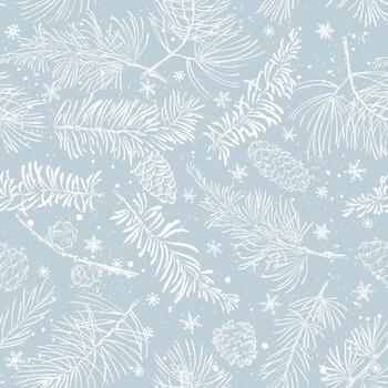 Winter leaf pattern with branches background vector