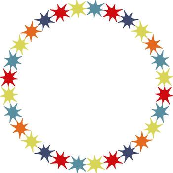 Star colorful frame. Outer space star. Frame with empty space. Baby shower design vector