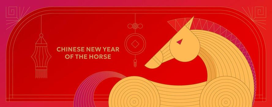 Chinese New Year horse illustration vector