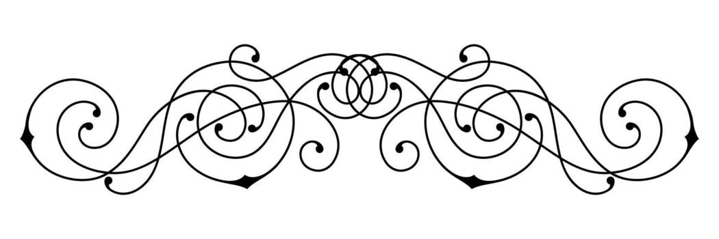 Line curl retro element. Modern decorative linear divider. vector