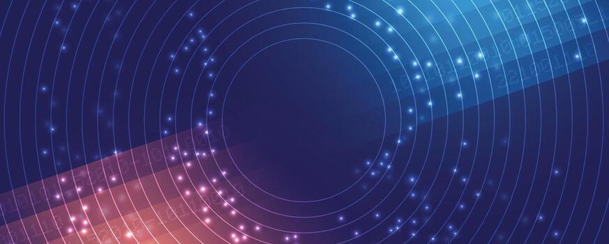 Abstract design with circles and vibrant lights vector