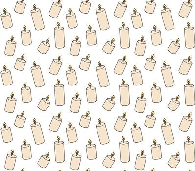 Seamless pattern of doodle sketch candle isolated on white background vector
