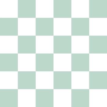 Seamless pattern of mint colored chess board checkered texture isolated on white background vector