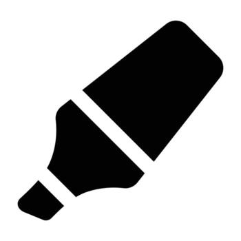 sólido negro resaltador ilustración en sencillo plano diseño con angular consejo. adecuado para escuela, oficina, estudiar, y creativo Nota proyectos vector