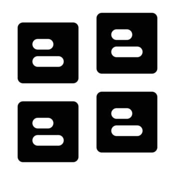 Solid black sticky notes illustration in flat simple design, representing memo pads for reminders and quick notes. Perfect for office and school use. vector