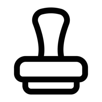 minimalista negro línea dibujo de un estampilla. sencillo limpiar diseño, adecuado para oficina, administración, y documento aprobación efectos visuales vector