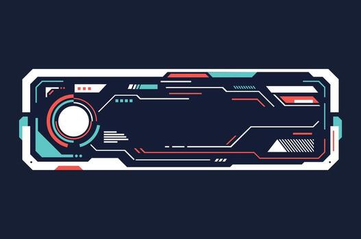 flat color hud interface futuristic rectangle lower third bar name vector