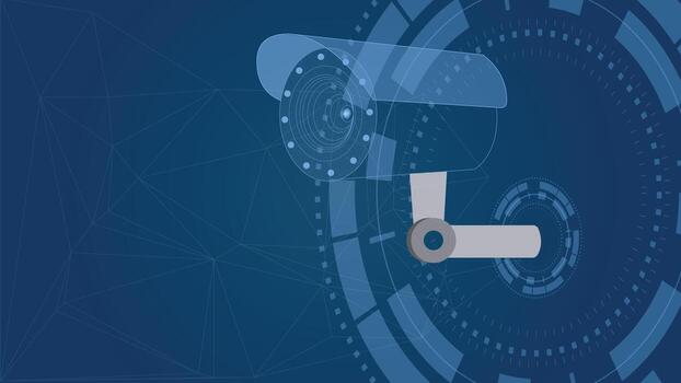 moderno seguridad antecedentes con digital vigilancia cámara y resumen ciber tecnología elementos, ideal para seguridad, supervisión, proteccion, y futurista tecnología conceptos vector