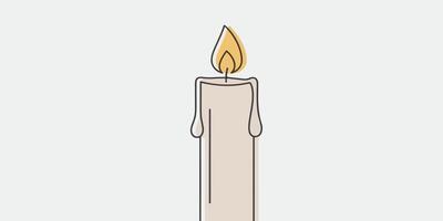 mínimo vela línea Arte con limpiar golpes vector