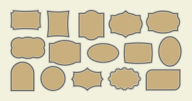 Set of decorative frames in different shapes. Vintage design elements collection vector