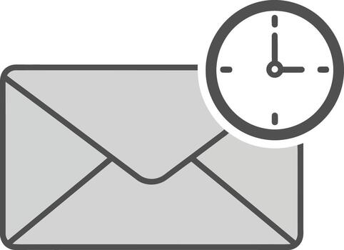 Minimal Envelope with Clock Symbol Asynchronous Work Icons vector