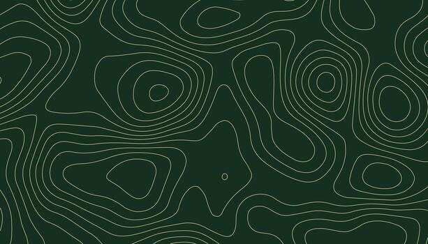 Dark Green Abstract Topographic Line Pattern vector