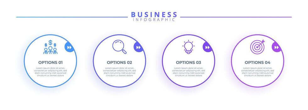 Infographic thin line design with icons and 4 options or steps. Infographics for business concept. Can be used for presentations banner, workflow layout, process diagram, flow, info graph vector