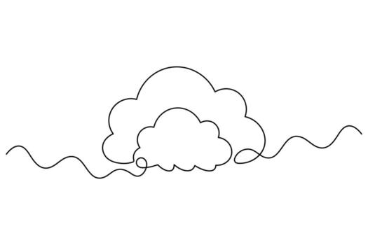 Cloud Backup Icon Continuous Line Art Minimal vector