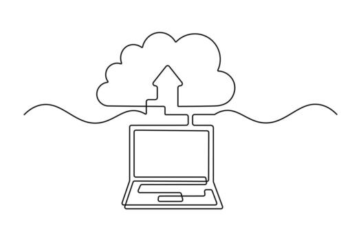 nube almacenamiento mínimo línea Arte para datos apoyo vector