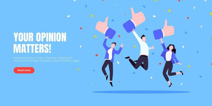 cliente comentario, empleado o cliente satisfacciones clasificación revisión con bueno símbolos - pulgar arriba negocio conceptos vector