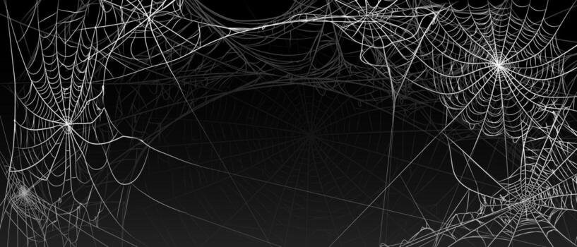 Víspera de Todos los Santos antiguo escalofriante telaraña con varios tamaños y formas antecedentes vector