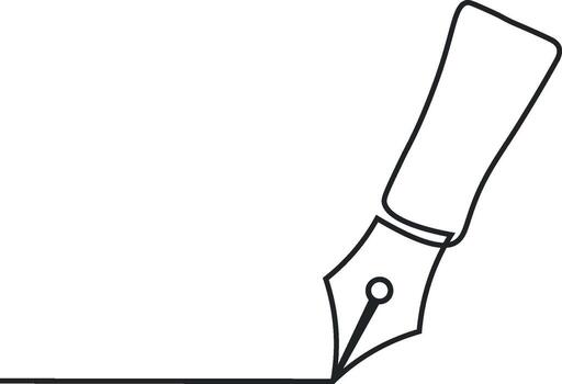 Continuous one line drawing writing pen isolated minimalist linear illustration made of single line illustration, Design Process Continuous vector