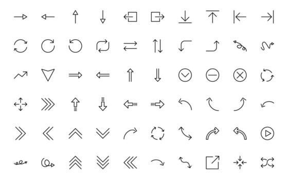 Dynamic Circle and Arrow Icons. A Versatile Collection for Navigation, Signs, Workflow Diagrams, User Interface Design, and Infographic Enhancements vector