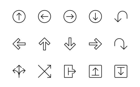 Dynamic Circle and Arrow Icons. A Versatile Collection for Navigation, Directional Signs, Workflow Diagrams, User Interface , and Infographic Enhancements vector