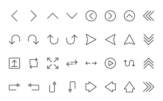 Dynamic Circle and Arrow Icons. A Versatile Collection for Navigation, Directional Signs, Workflow Diagrams, Interface Design, and Enhancements vector