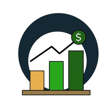 a graph with a dollar sign on it vector