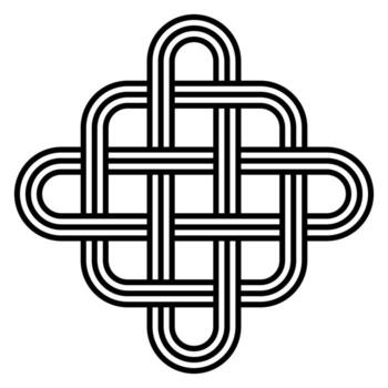 Celtic Knot Black Lines, endless loop, geometric, elegant, symbolic art vector