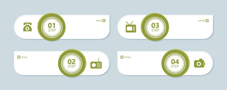Modern Infographic Round Step Icon Presentation Minimalist Data Visualization Template vector