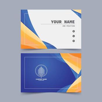 Modern Gradient Business Card with Abstract Building Icon vector