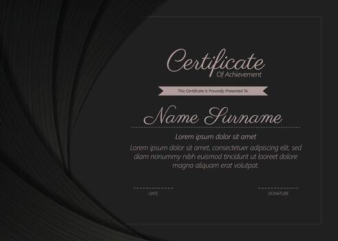 Elegant Decorative Certificate of Achievement Template with Modern Design Elements vector