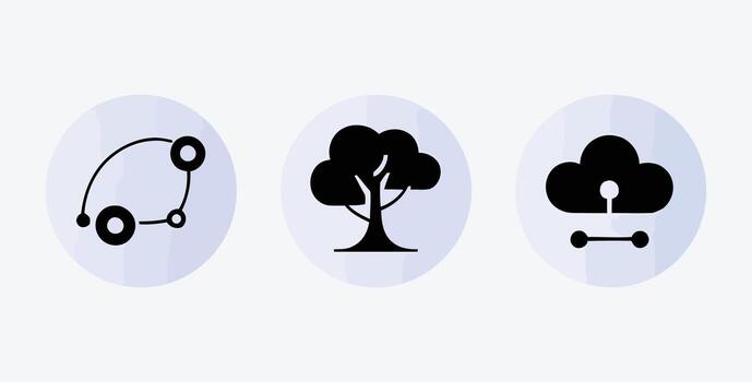 Modern Technology and Nature Connection Icons for Website and Application Design vector