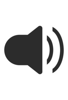 Black silhouette of a speaker with sound waves. High volume or audio output icon for media. Simple loudspeaker symbol for applications. vector