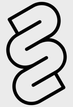 Outline S letter logo forming a continuous loop. Modern minimalist line icon of a double S shape. Abstract geometric symbol with a rounded line. vector