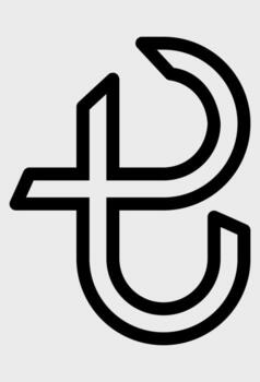 Outline abstract monogram T and E letters line logo. Geometric line art of the T and E combination. Modern icon of letters TE or ET with rounded line. vector