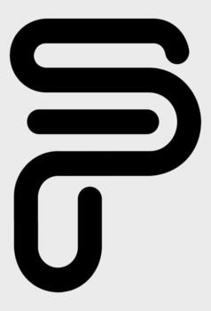 Modern abstract monogram F and S letters combination. Stylized initial letters FS or SF dynamic corporate logo. Logo of two bold, flowing, and rounded lines. vector