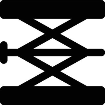 Jacobo, Jack tijeras, elevando glifo sólido icono vector