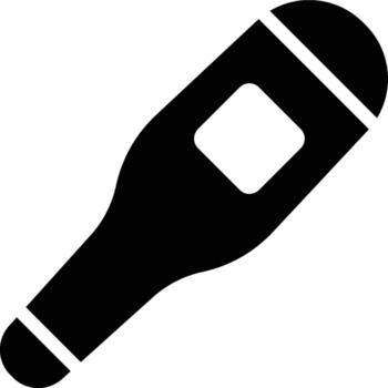 termómetro, temperatura, pruebas glifo sólido icono vector