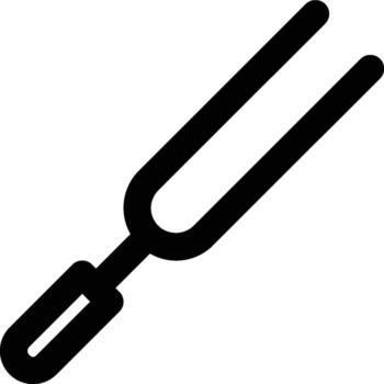 Tuning Fork, Fork, Resonance Outline Icon vector