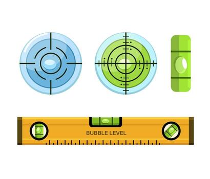 Bubble level and measuring tools vector