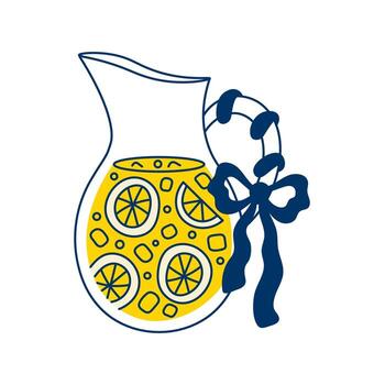 Lemonade Pitcher with Ice Cubes vector