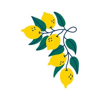 Angular Lemon Branch vector