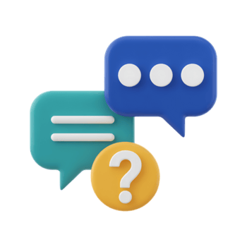 3d rendere di Chiacchierare bolle con un' domanda marchio. concetto per FAQ, sostegno, aiuto, comunicazione. png