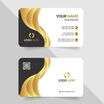 Elegant business card with QR code vector