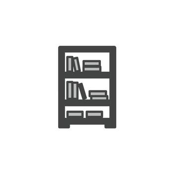 Library bookshelf with books for literature and knowledge collection and education vector