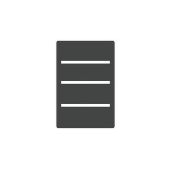 Bookshelf solid icon with a collection of books symbolizing knowledge and literature vector