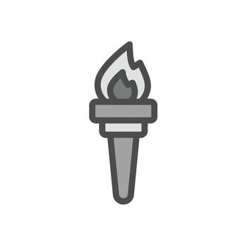 Torch solid icon with a flame symbolizing enlightenment and the spread of knowledge vector