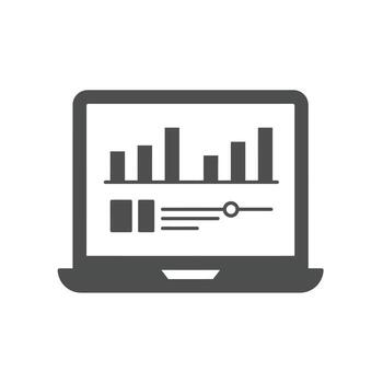 Project management timeline on a laptop screen for scheduling and tracking tasks vector