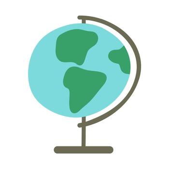 Globe on Stand Flat Icon. Simple illustration of planet earth for web and print design. vector