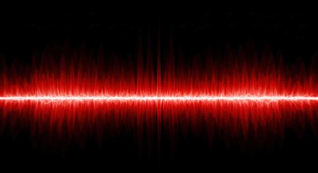 Audio waveform visualisation red equalizer on dark background photo